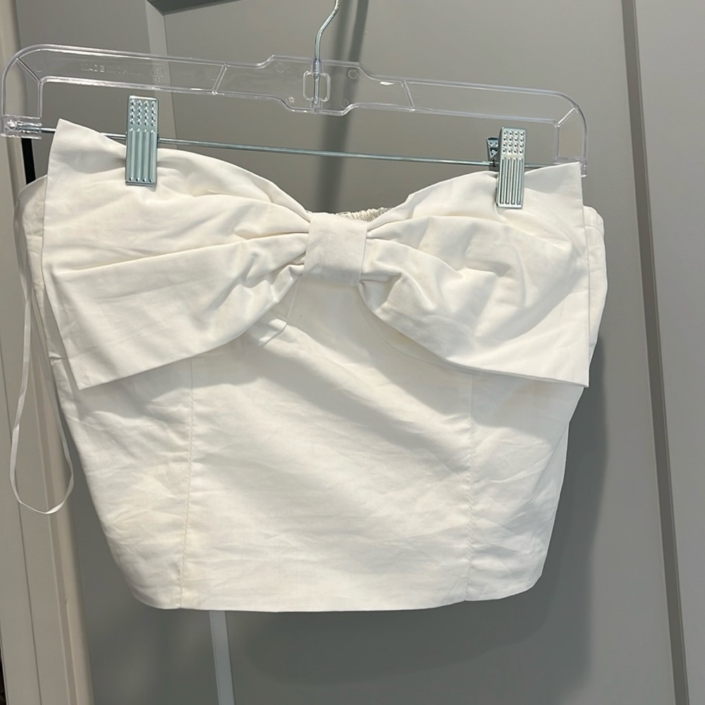 White bow crop top